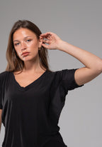 Black V-Neck Vesta Shirt