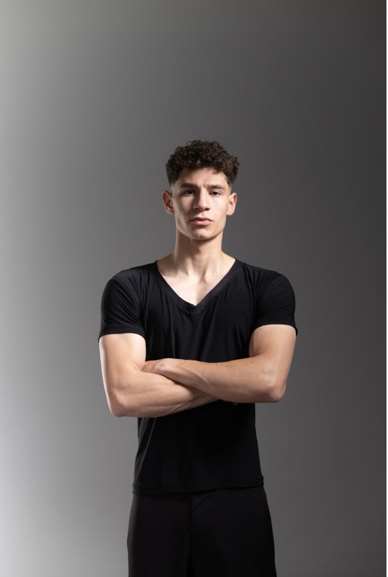 Black V-Neck Vesta Shirt