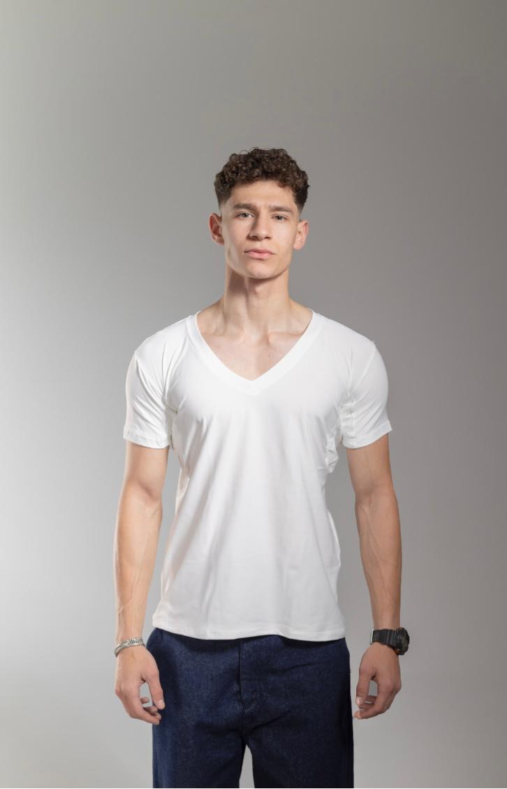 White V-Neck Vesta Shirt