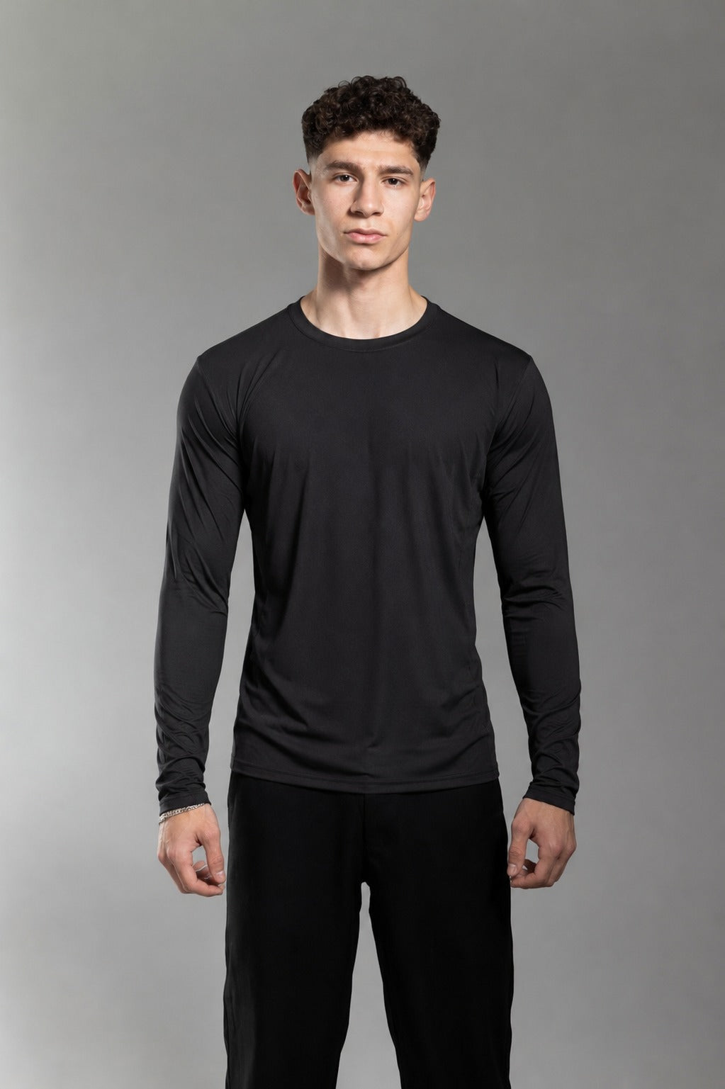 Black Round Long Sleeve Shirt