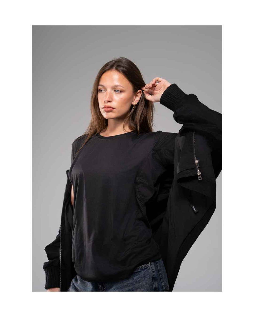 Black Round Vesta Shirt
